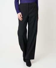 PRLCD11330 CHRISTIAN AUJARD(クリスチャン・オジャール) ラメストライプセミワイドパンツ ブラック