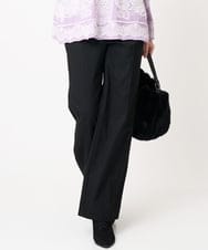 PRLCD11330 CHRISTIAN AUJARD(クリスチャン・オジャール) ラメストライプセミワイドパンツ ブラック