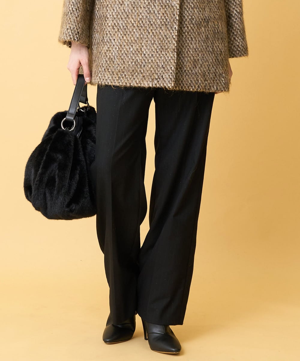 PRLCD11330 CHRISTIAN AUJARD(クリスチャン・オジャール) ラメストライプセミワイドパンツ ブラック