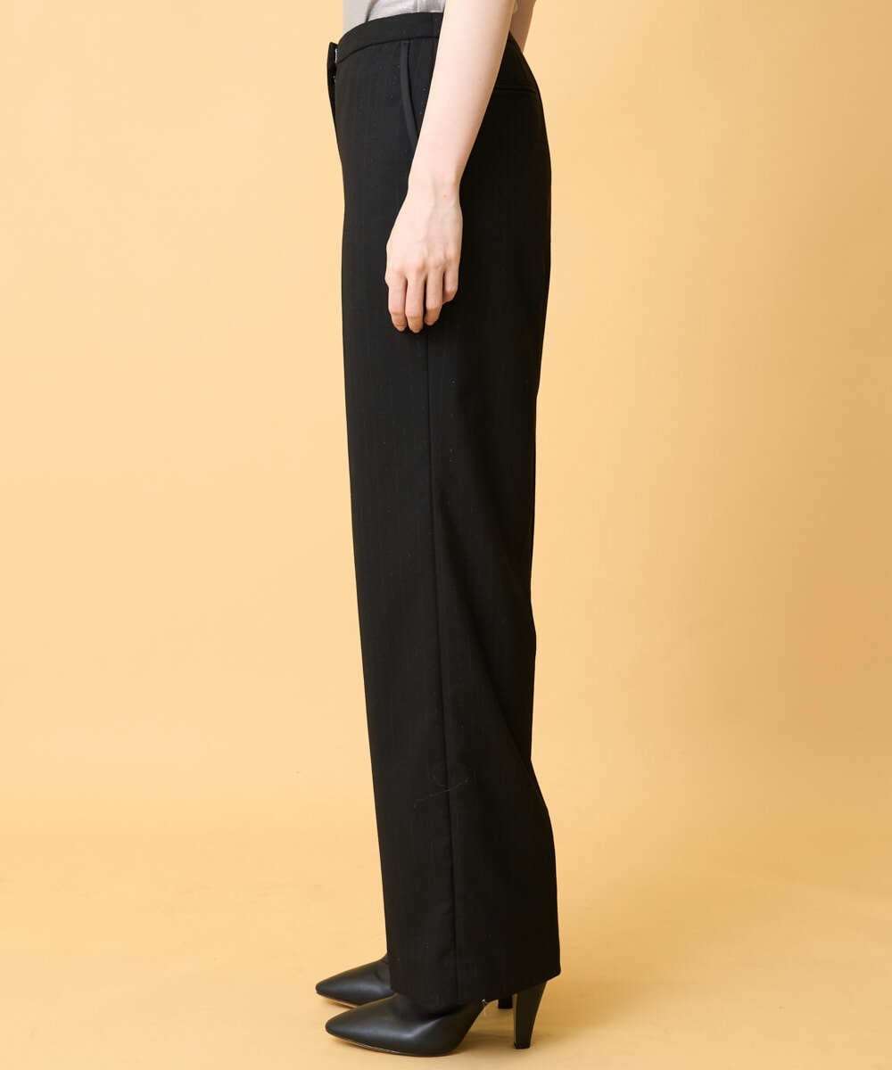 PRLCD11330 CHRISTIAN AUJARD(クリスチャン・オジャール) ラメストライプセミワイドパンツ ブラック