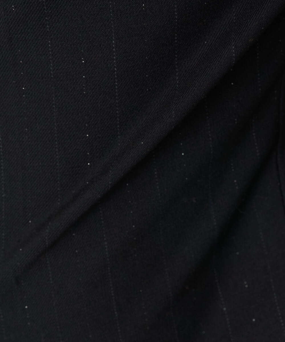 PRLCD11330 CHRISTIAN AUJARD(クリスチャン・オジャール) ラメストライプセミワイドパンツ ブラック