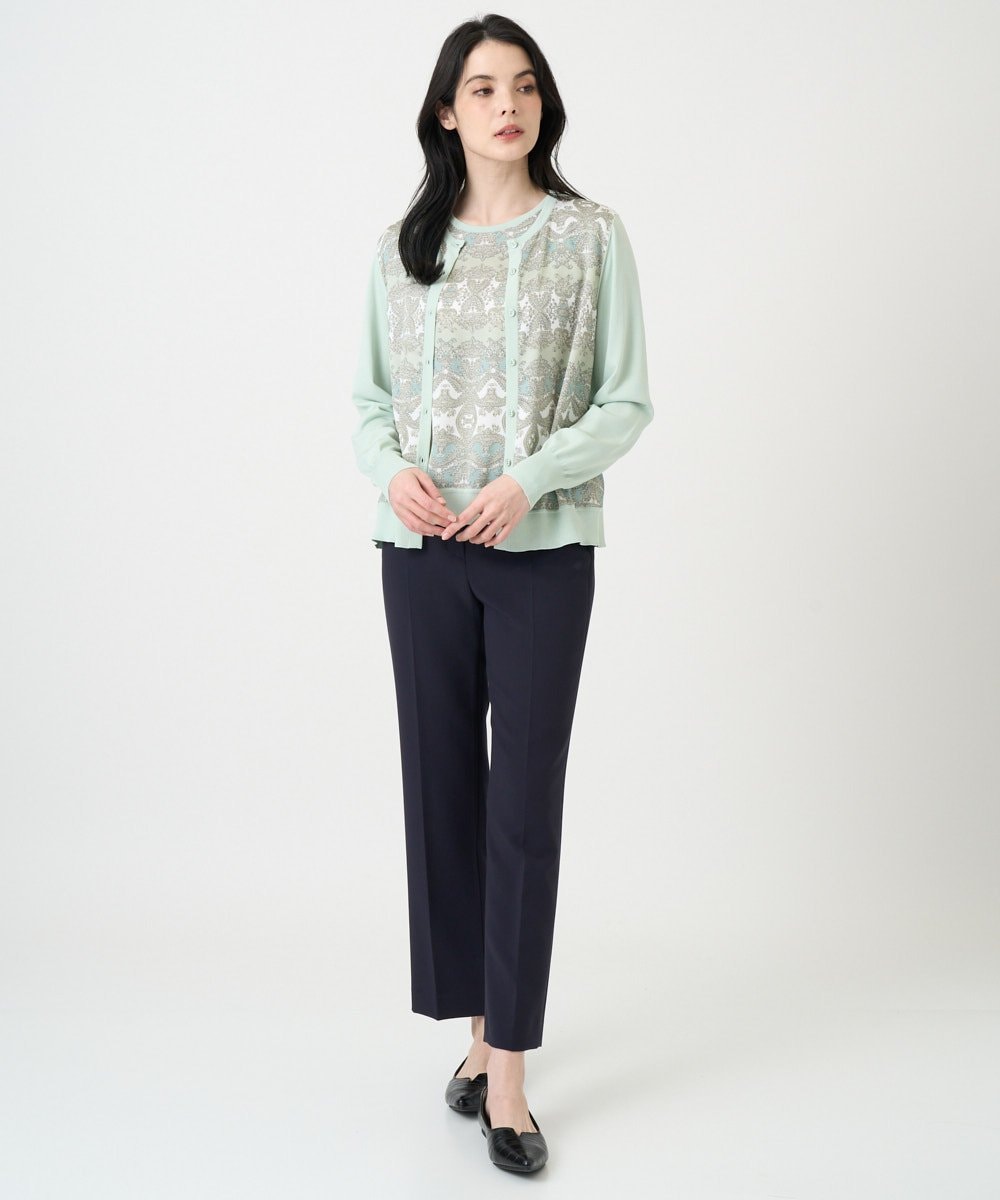 PRLEE06260 CHRISTIAN AUJARD(クリスチャン・オジャール) センタープレス美シルエットパンツ ネイビー