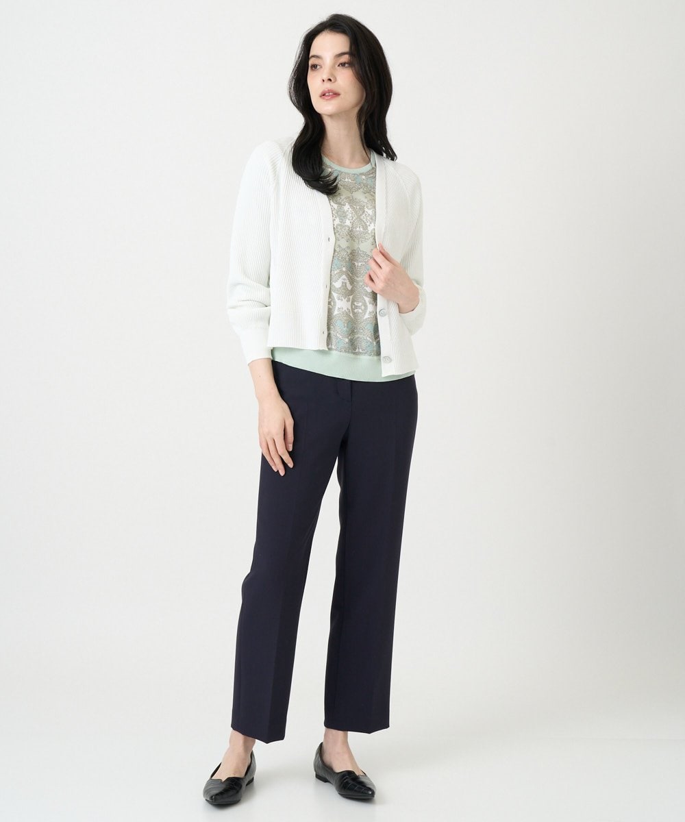 PRLEE06260 CHRISTIAN AUJARD(クリスチャン・オジャール) センタープレス美シルエットパンツ ネイビー