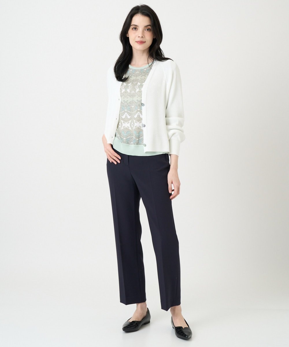 PRLEE06260 CHRISTIAN AUJARD(クリスチャン・オジャール) センタープレス美シルエットパンツ ネイビー