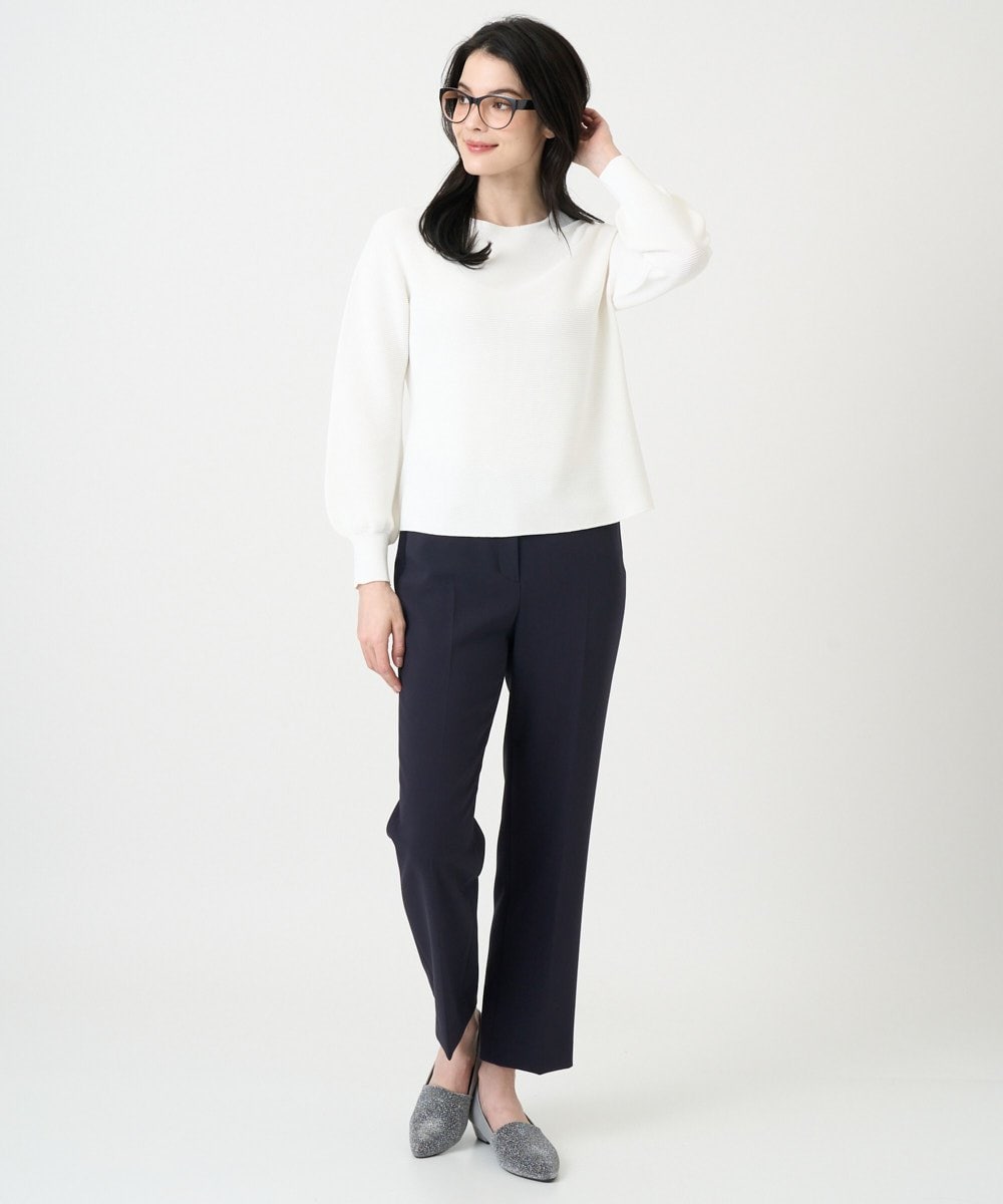 PRLEE06260 CHRISTIAN AUJARD(クリスチャン・オジャール) センタープレス美シルエットパンツ ネイビー