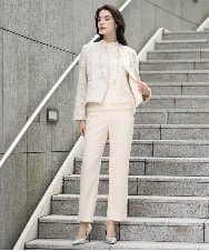 PRLEE06260 CHRISTIAN AUJARD(クリスチャン・オジャール) センタープレス美シルエットパンツ アイボリー