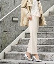 PRLEE06260 CHRISTIAN AUJARD(クリスチャン・オジャール) センタープレス美シルエットパンツ アイボリー