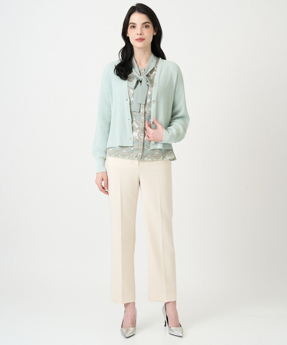 PRLEE06260 CHRISTIAN AUJARD(クリスチャン・オジャール) センタープレス美シルエットパンツ アイボリー