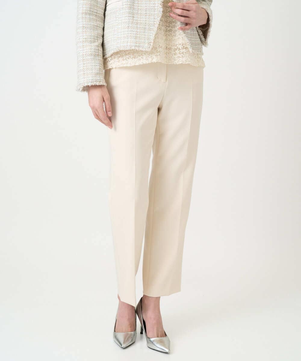 PRLEE06260 CHRISTIAN AUJARD(クリスチャン・オジャール) センタープレス美シルエットパンツ アイボリー