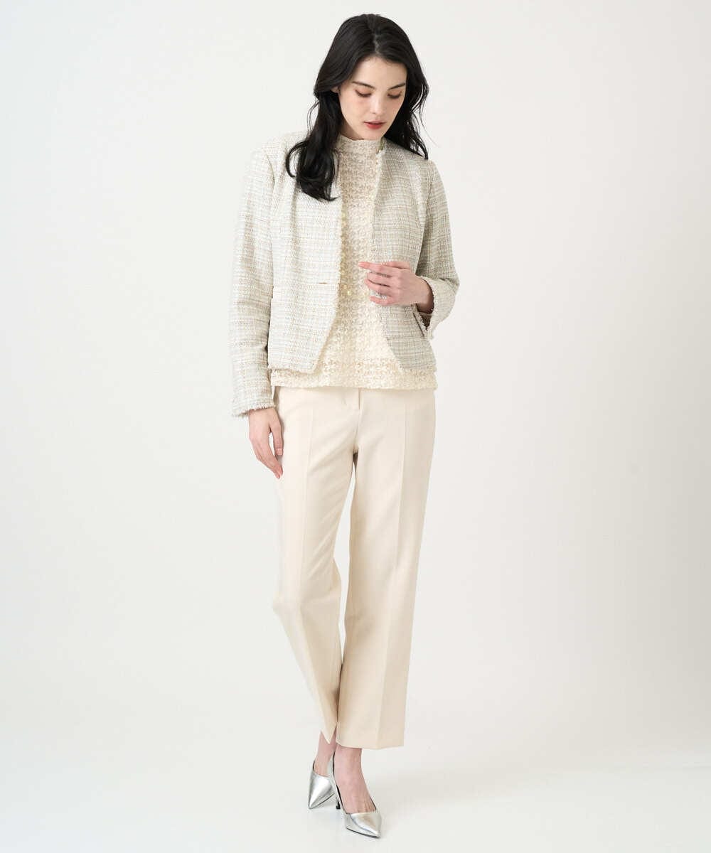 PRLEE06260 CHRISTIAN AUJARD(クリスチャン・オジャール) センタープレス美シルエットパンツ アイボリー