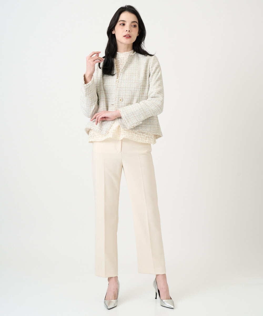 PRLEE06260 CHRISTIAN AUJARD(クリスチャン・オジャール) センタープレス美シルエットパンツ アイボリー