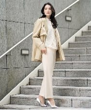 PRLEE06260 CHRISTIAN AUJARD(クリスチャン・オジャール) センタープレス美シルエットパンツ アイボリー