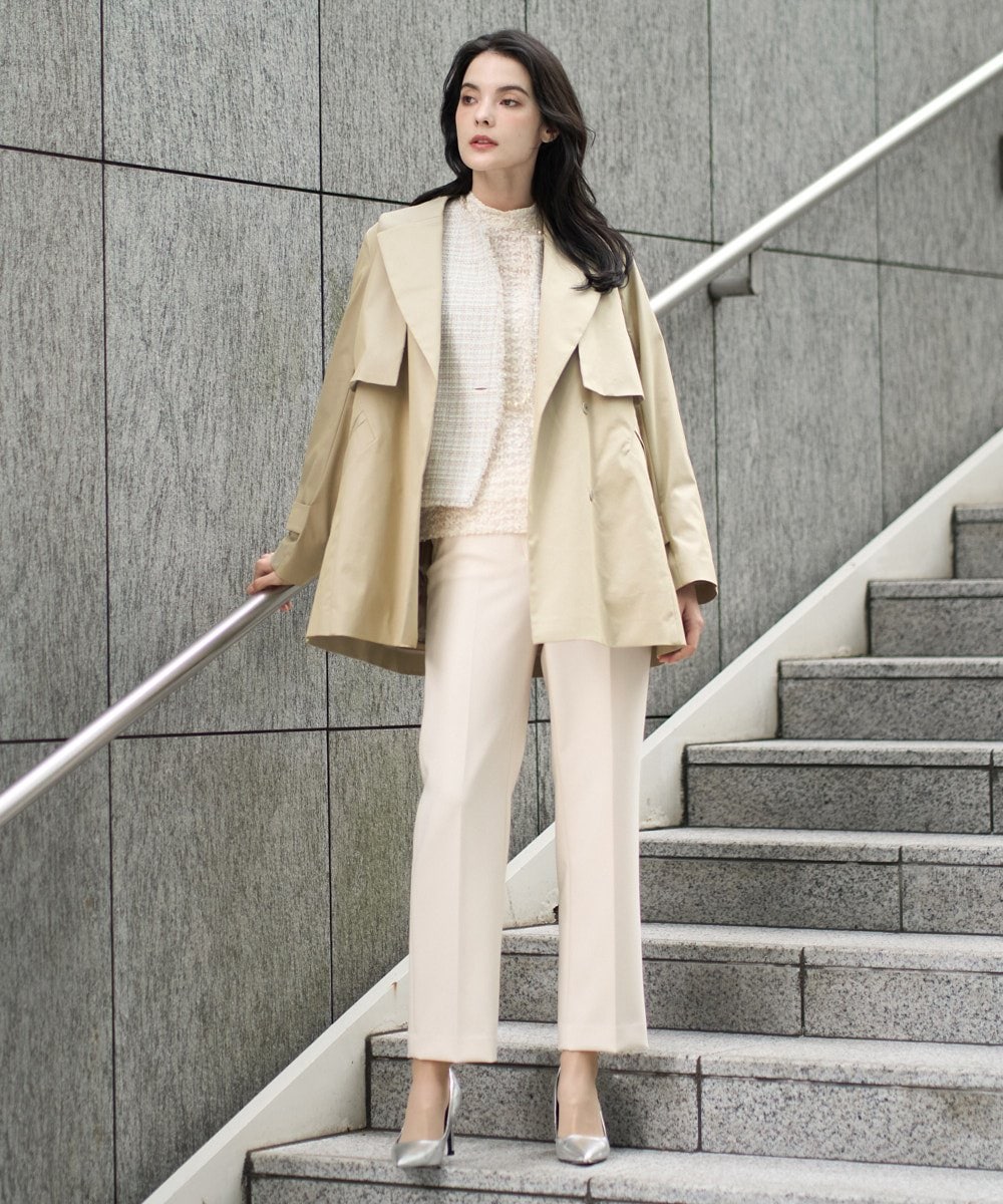 PRLEE06260 CHRISTIAN AUJARD(クリスチャン・オジャール) センタープレス美シルエットパンツ アイボリー