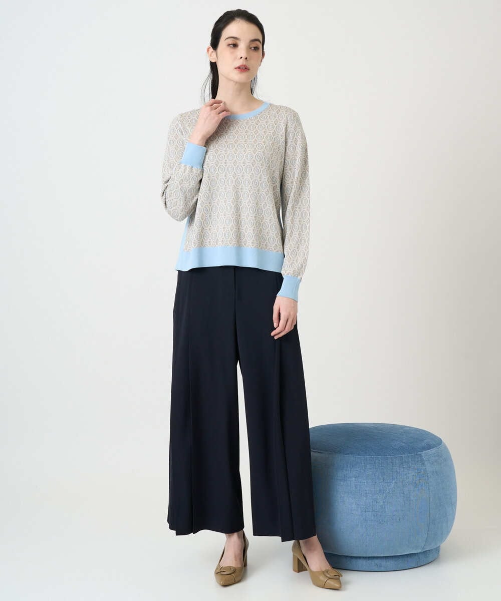 PRLEE15390 CHRISTIAN AUJARD(クリスチャン・オジャール) 2WAYストレッチワイドパンツ ネイビー