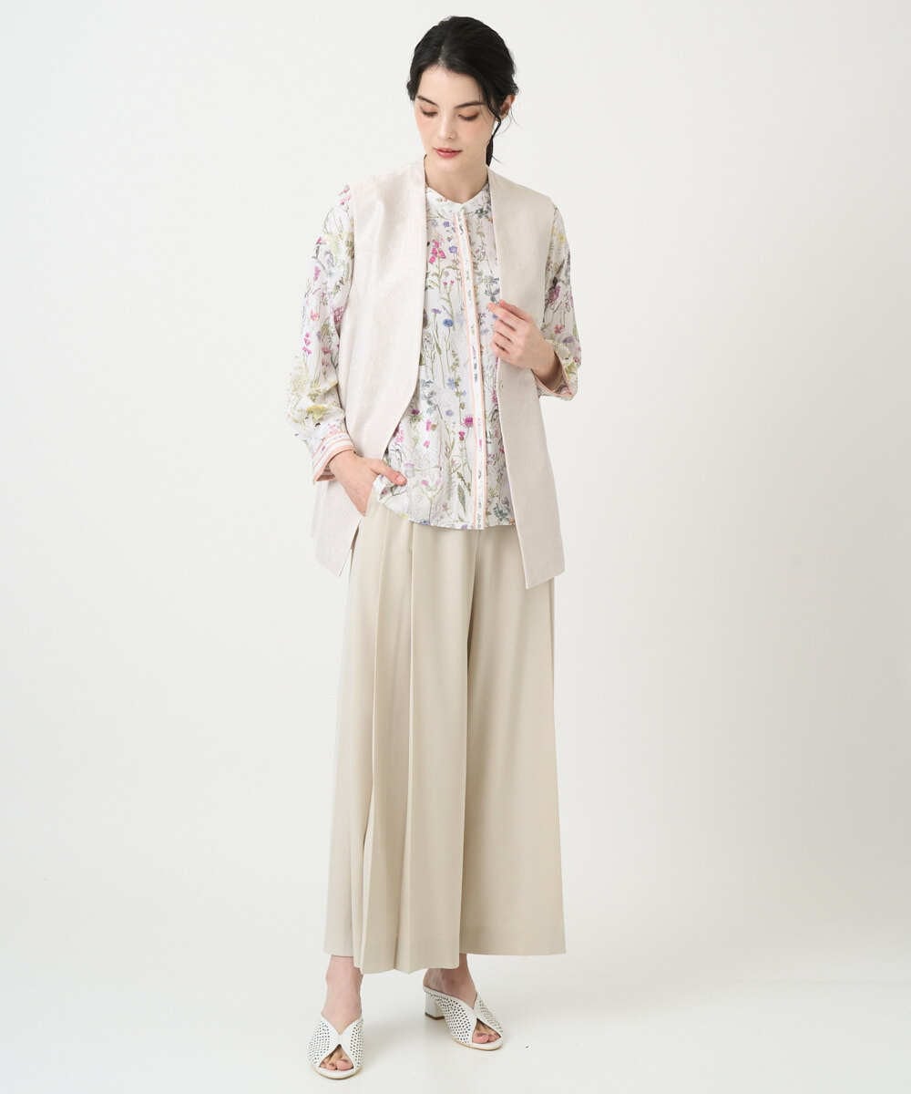 PRLEE15390 CHRISTIAN AUJARD(クリスチャン・オジャール) 2WAYストレッチワイドパンツ ベージュ