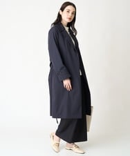 PRLEV28270 CHRISTIAN AUJARD(クリスチャン・オジャール) ステッチデザインセミワイドパンツ 黒×ブロンズシャンブレー