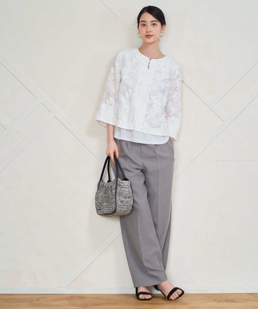 PRLGD21360 CHRISTIAN AUJARD(クリスチャン・オジャール) [セットアップ対応]セミワイドパンツ ベージュ系