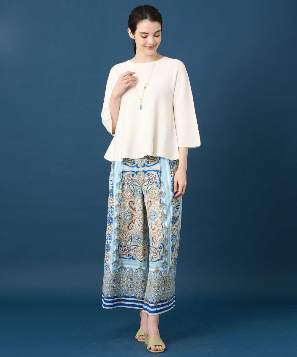 PRLGD25430 CHRISTIAN AUJARD(クリスチャン・オジャール) マリンブルーペーズリーパンツ ブルー系