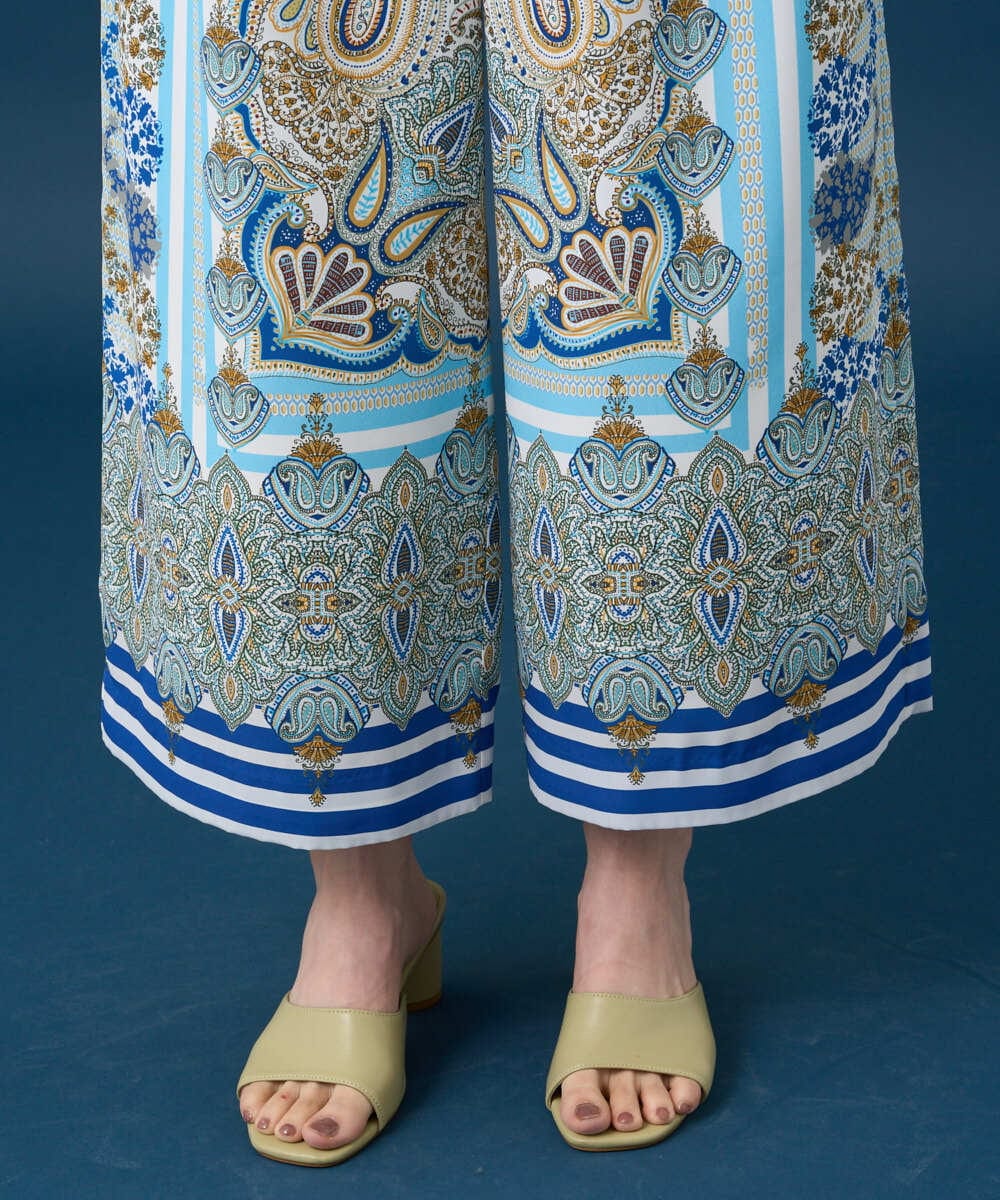 PRLGD25430 CHRISTIAN AUJARD(クリスチャン・オジャール) マリンブルーペーズリーパンツ ブルー系