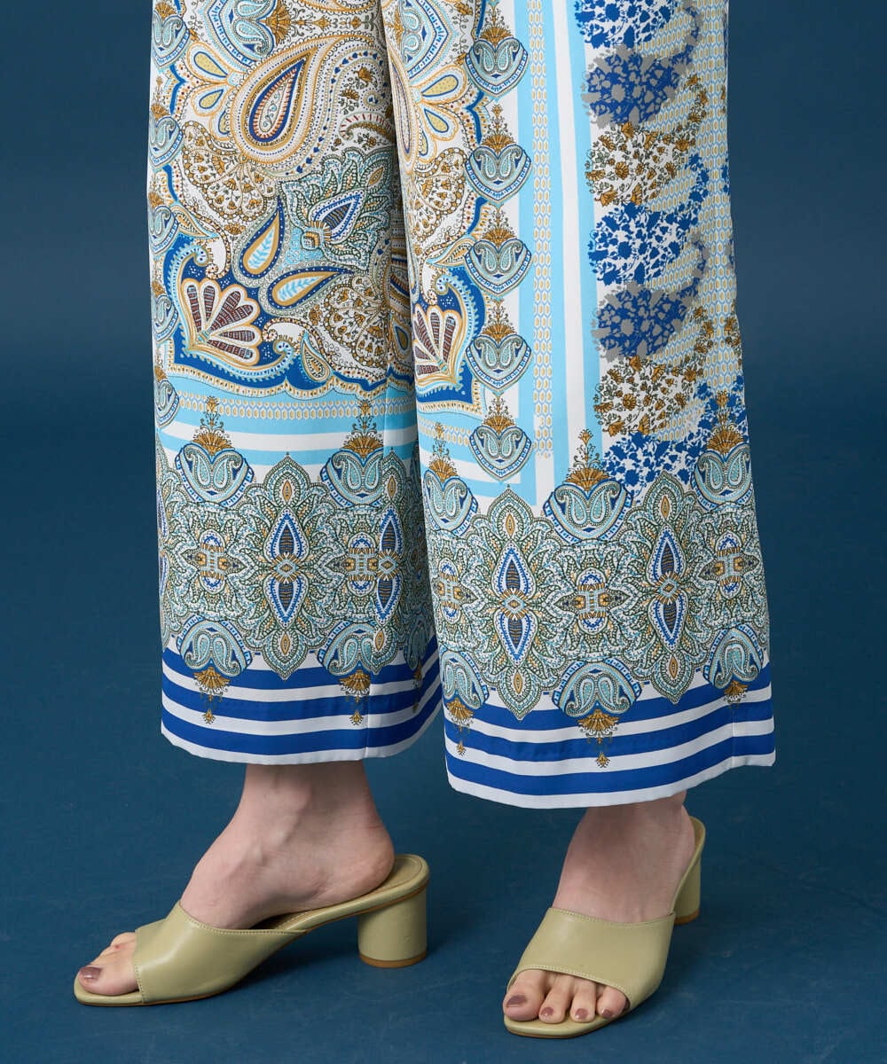 PRLGD25430 CHRISTIAN AUJARD(クリスチャン・オジャール) マリンブルーペーズリーパンツ ブルー系