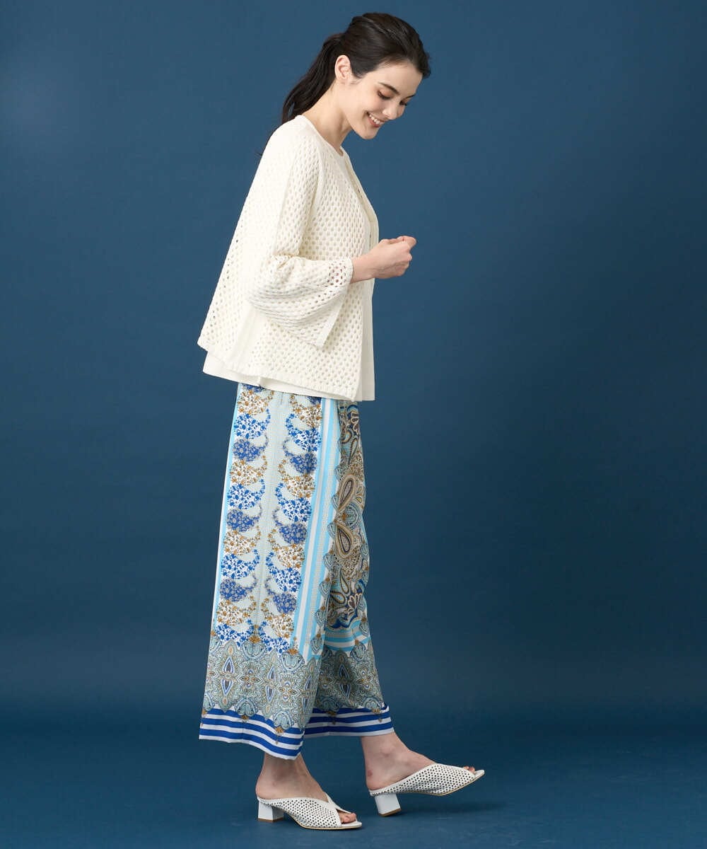 PRLGD25430 CHRISTIAN AUJARD(クリスチャン・オジャール) マリンブルーペーズリーパンツ ブルー系