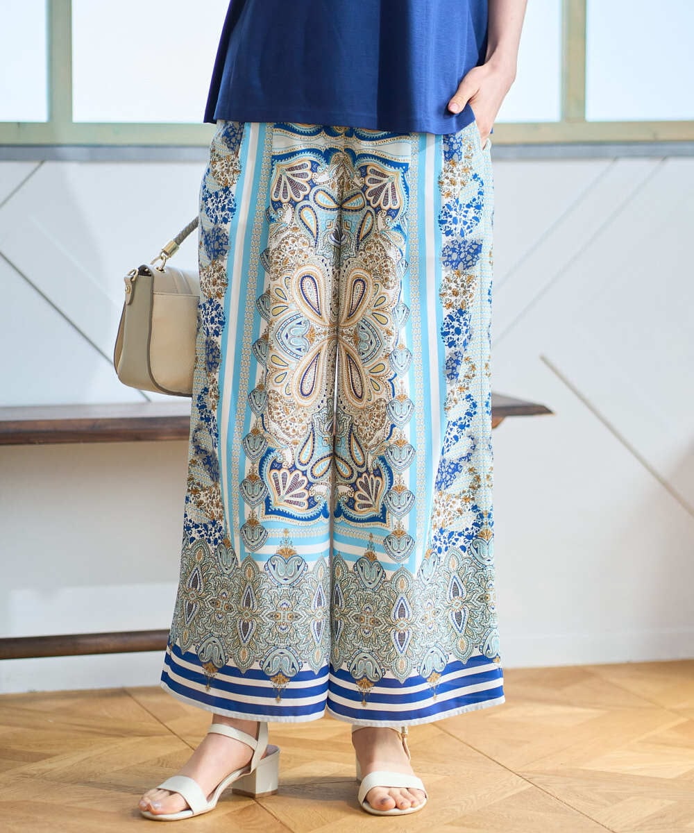 PRLGD25430 CHRISTIAN AUJARD(クリスチャン・オジャール) マリンブルーペーズリーパンツ ブルー系