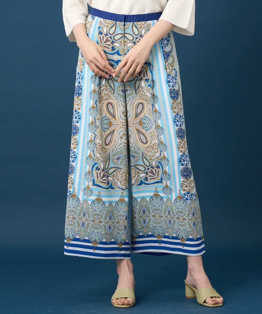 PRLGD25430 CHRISTIAN AUJARD(クリスチャン・オジャール) マリンブルーペーズリーパンツ ブルー系