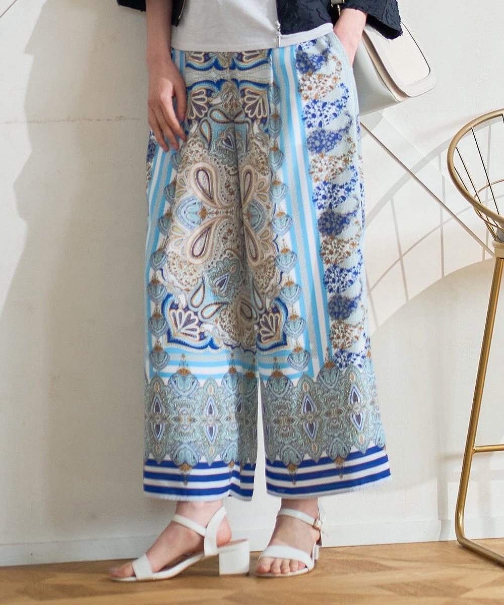 PRLGD25430 CHRISTIAN AUJARD(クリスチャン・オジャール) マリンブルーペーズリーパンツ ブルー系