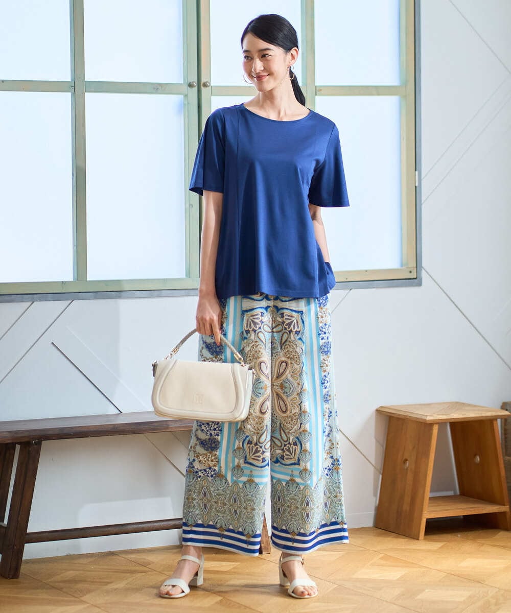 PRLGD25430 CHRISTIAN AUJARD(クリスチャン・オジャール) マリンブルーペーズリーパンツ ブルー系