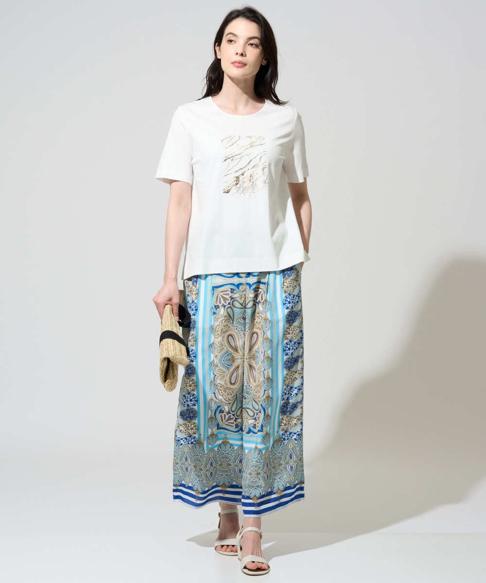 PRLGD25430 CHRISTIAN AUJARD(クリスチャン・オジャール) マリンブルーペーズリーパンツ ブルー系