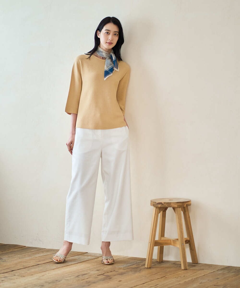 PRLGD31290 CHRISTIAN AUJARD(クリスチャン・オジャール) リネンリラックスワイドパンツ ホワイト