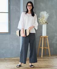 PRLGD31290 CHRISTIAN AUJARD(クリスチャン・オジャール) リネンリラックスワイドパンツ ブラック