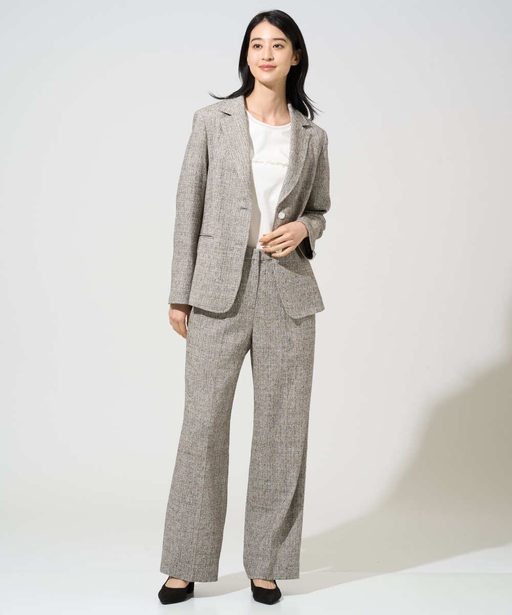 PRLGE01390 CHRISTIAN AUJARD(クリスチャン・オジャール) [セットアップ可能]ラスティックツイードパンツ ブラウン