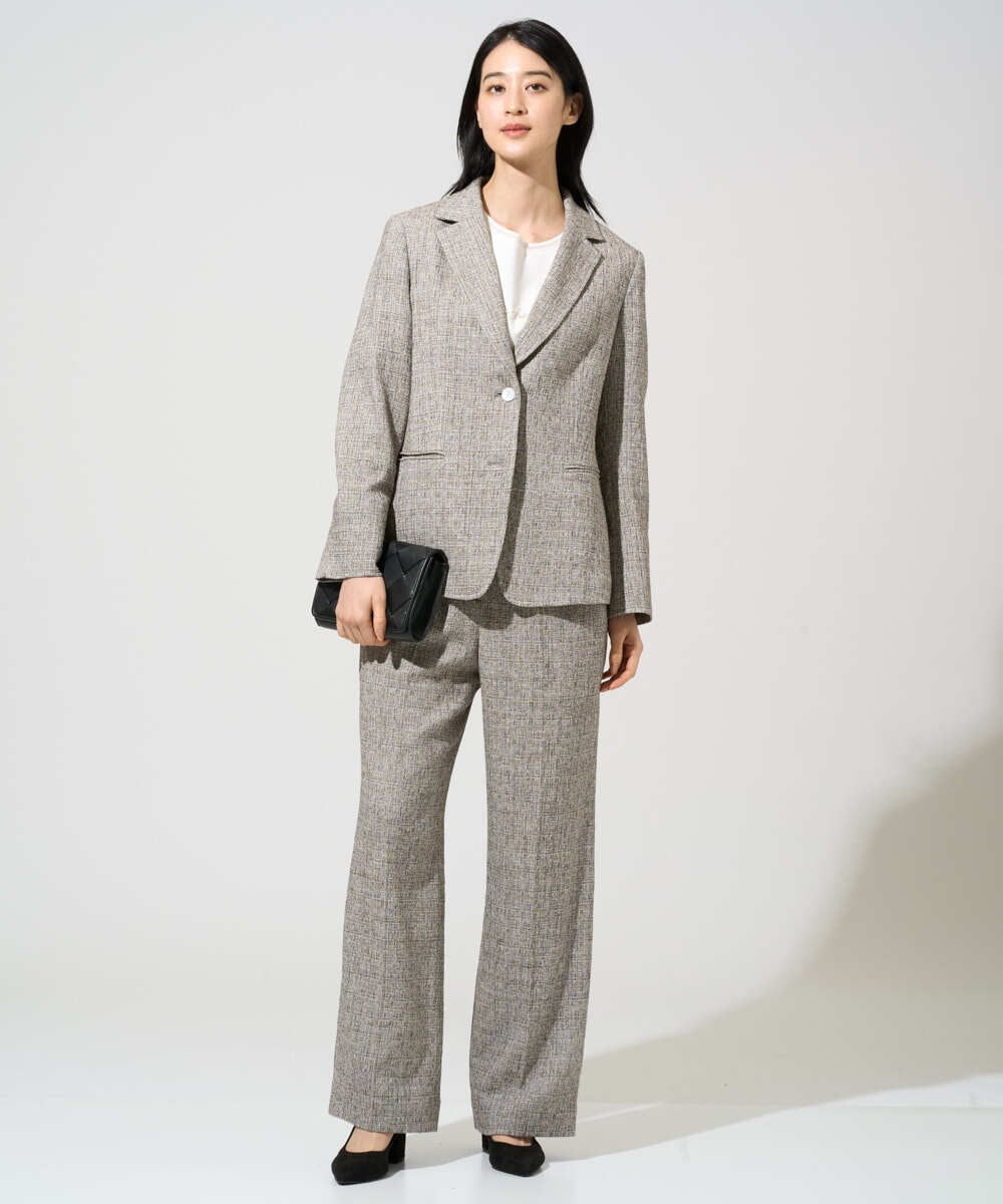 PRLGE01390 CHRISTIAN AUJARD(クリスチャン・オジャール) [セットアップ可能]ラスティックツイードパンツ ブラウン