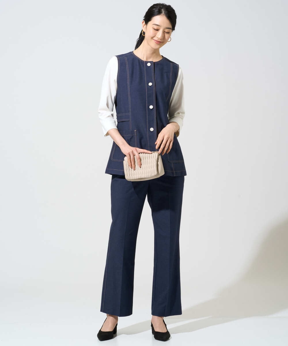 PRLGE07290 CHRISTIAN AUJARD(クリスチャン・オジャール) [セットアップ対応]ジャージーデニムパンツ ネイビー