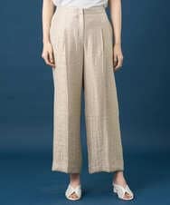 PRLGE14360 CHRISTIAN AUJARD(クリスチャン・オジャール) ワッシャーサテンセミワイドパンツ ベージュ（ゴールド系）