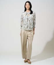 PRLGE14360 CHRISTIAN AUJARD(クリスチャン・オジャール) ワッシャーサテンセミワイドパンツ ベージュ（ゴールド系）