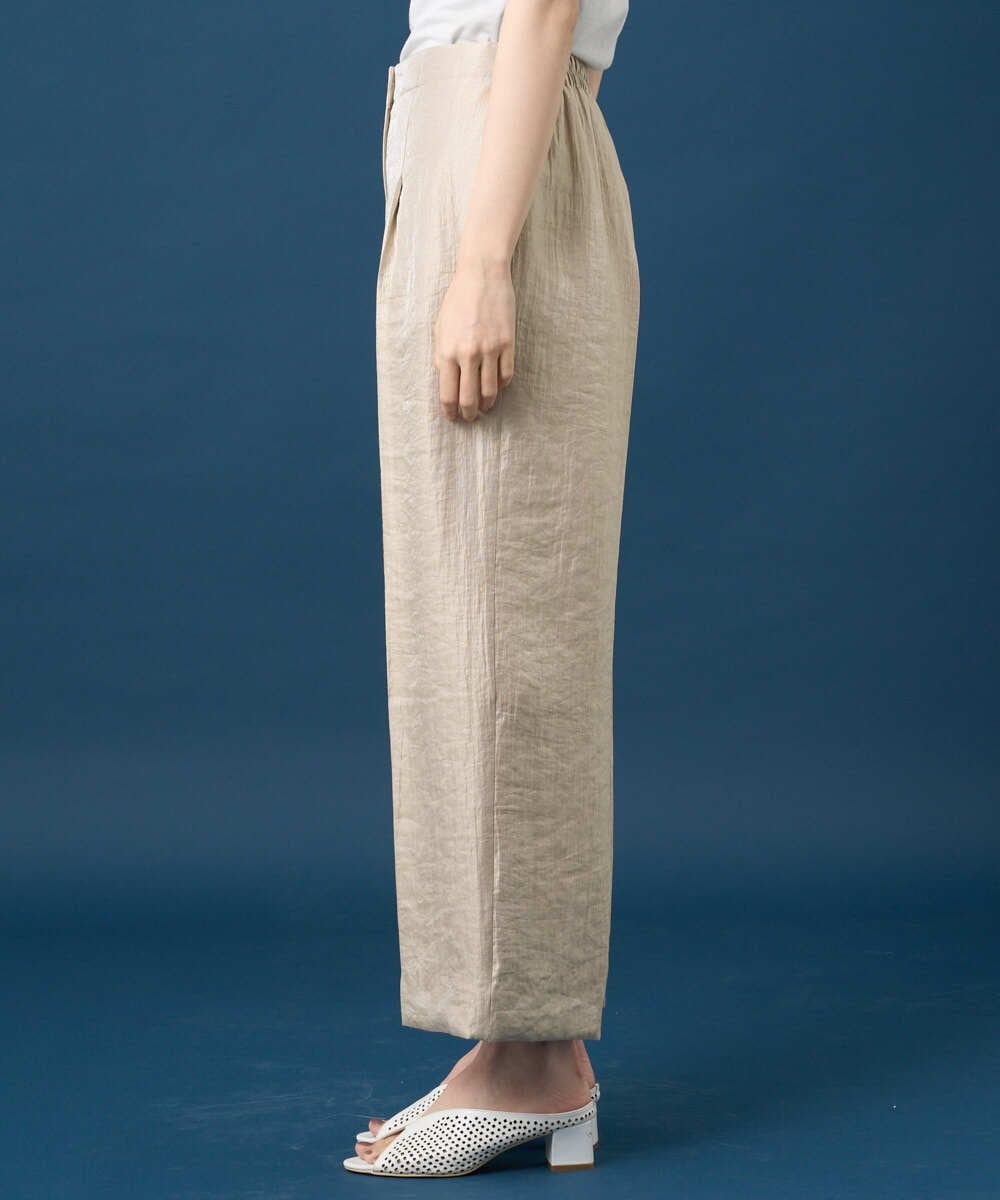 PRLGE14360 CHRISTIAN AUJARD(クリスチャン・オジャール) ワッシャーサテンセミワイドパンツ ベージュ（ゴールド系）