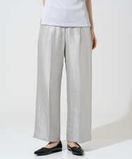 PRLGE14360 CHRISTIAN AUJARD(クリスチャン・オジャール) ワッシャーサテンセミワイドパンツ ライトグレー（シルバー系）