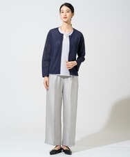 PRLGE14360 CHRISTIAN AUJARD(クリスチャン・オジャール) ワッシャーサテンセミワイドパンツ ライトグレー（シルバー系）