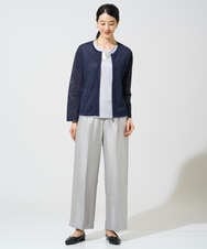 PRLGE14360 CHRISTIAN AUJARD(クリスチャン・オジャール) ワッシャーサテンセミワイドパンツ ライトグレー（シルバー系）