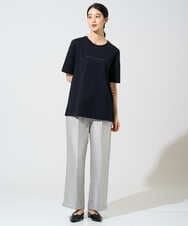 PRLGE14360 CHRISTIAN AUJARD(クリスチャン・オジャール) ワッシャーサテンセミワイドパンツ ライトグレー（シルバー系）