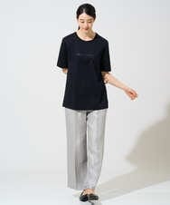 PRLGE14360 CHRISTIAN AUJARD(クリスチャン・オジャール) ワッシャーサテンセミワイドパンツ ライトグレー（シルバー系）