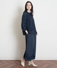 PRLGS03390 CHRISTIAN AUJARD(クリスチャン・オジャール) [セットアップ対応]カットワークタフタパンツ ネイビー