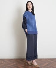 PRLGS03390 CHRISTIAN AUJARD(クリスチャン・オジャール) [セットアップ対応]カットワークタフタパンツ ネイビー