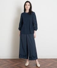 PRLGS03390 CHRISTIAN AUJARD(クリスチャン・オジャール) [セットアップ対応]カットワークタフタパンツ ネイビー