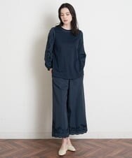 PRLGS03390 CHRISTIAN AUJARD(クリスチャン・オジャール) [セットアップ対応]カットワークタフタパンツ ネイビー