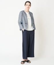 PRLGW06360 CHRISTIAN AUJARD(クリスチャン・オジャール) [吸水速乾]ウエストゴムサイドプリーツパンツ ネイビー