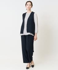 PRLJB05300 CHRISTIAN AUJARD(クリスチャン・オジャール) [セットアップ対応]ウエストゴム美シルエットパンツ ブラック