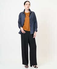 PRLJB19270 CHRISTIAN AUJARD(クリスチャン・オジャール) タック入りセミワイドパンツ ブラック